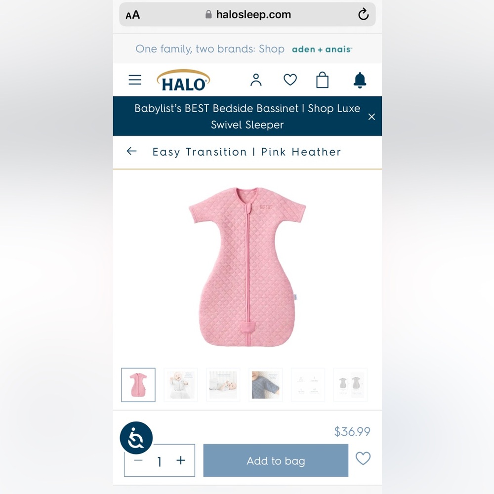 Halo transitional sleep sack